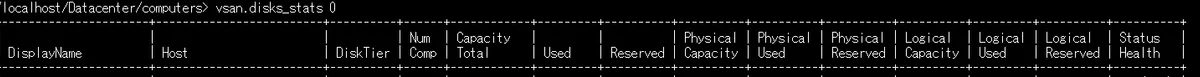 vSAN物理ディスク使用率の確認